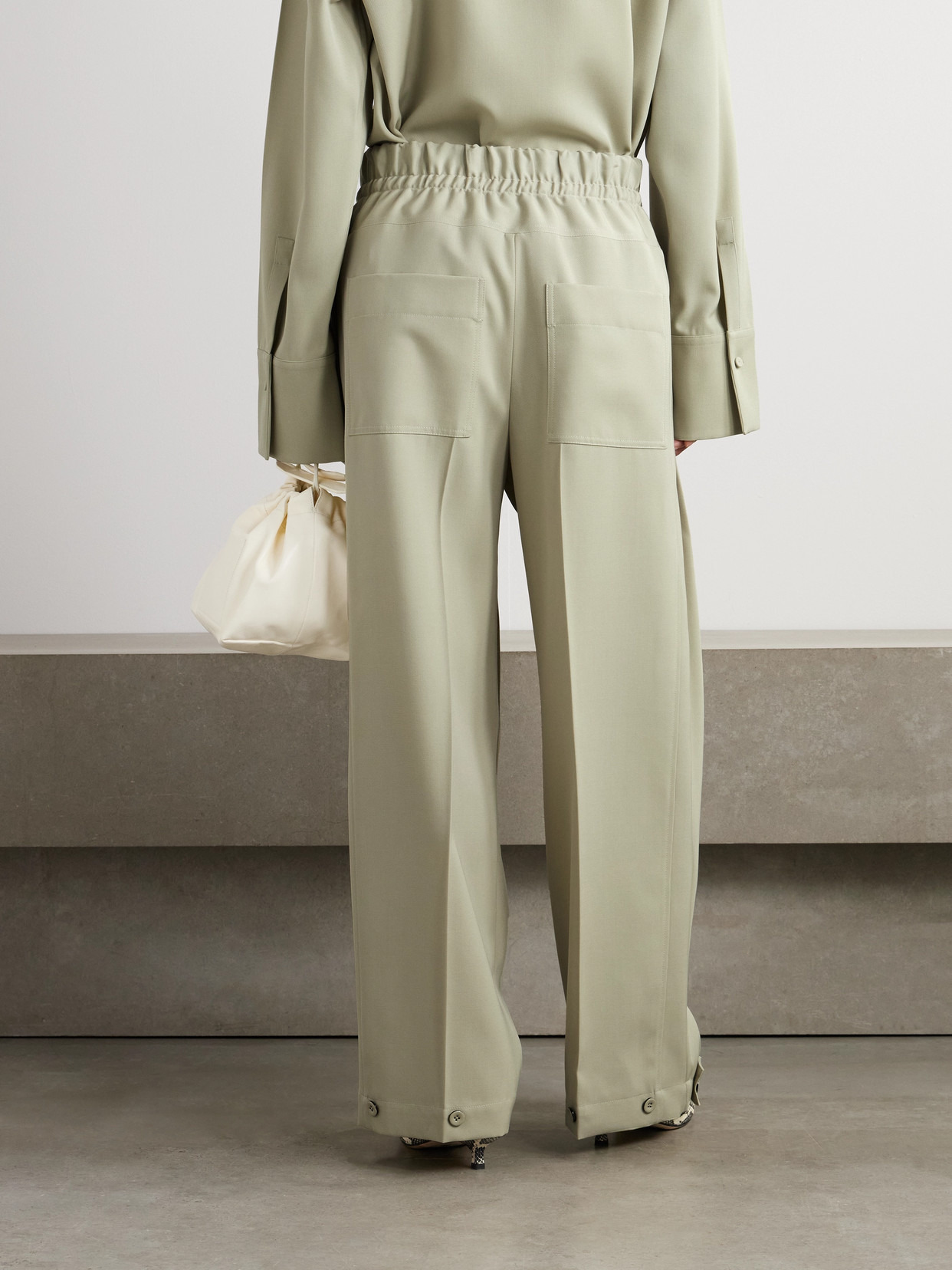Pleated Wool-twill Wide-leg Pants - 3