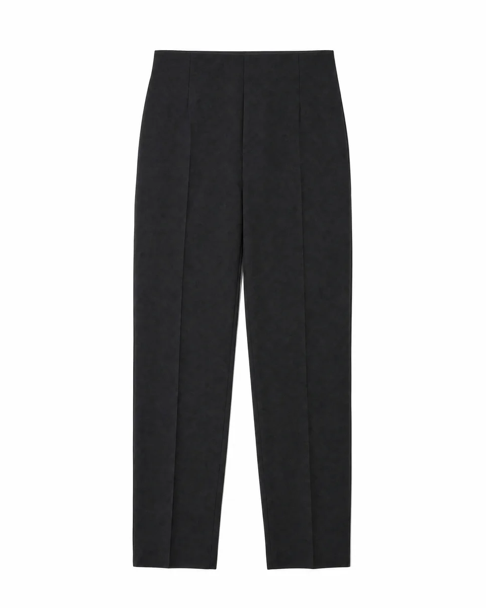STRAIGHT-LEG BLACK WOOL-BLEND SUIT PANTS - 1