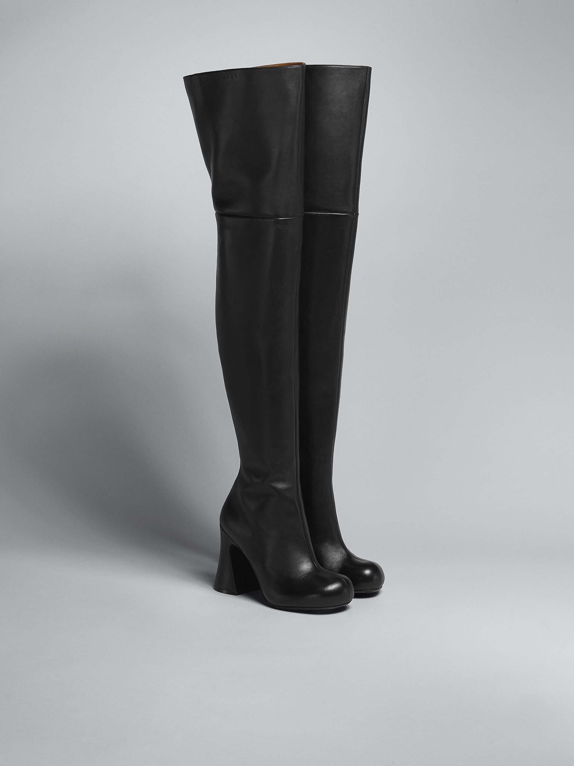 BLACK OVER-THE-KNEE LEATHER BOOT - 2