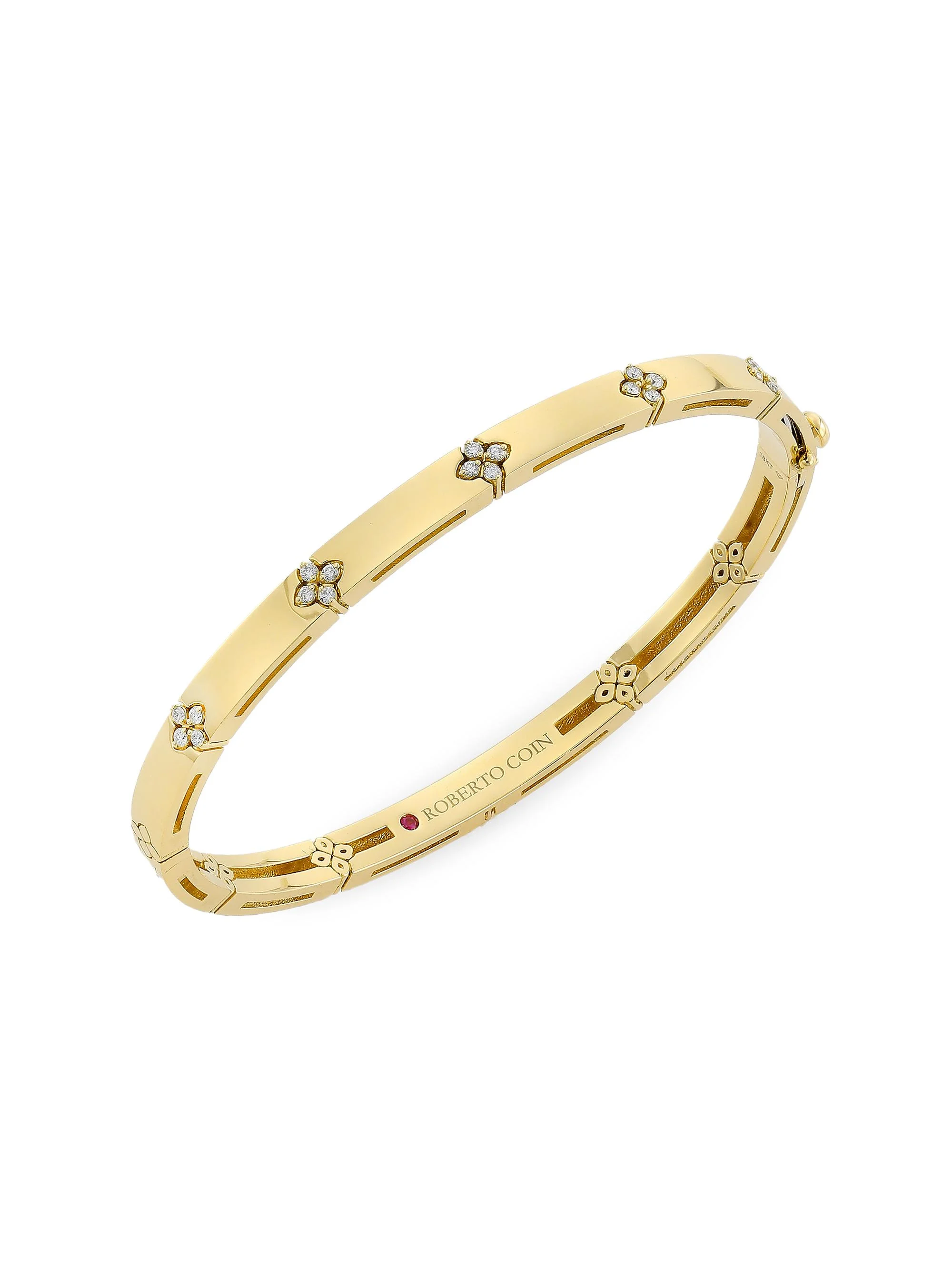 Women's Love In Verona 18K Yellow Gold & 0.15 TCW Diamond Bangle - Yellow Gold - 1