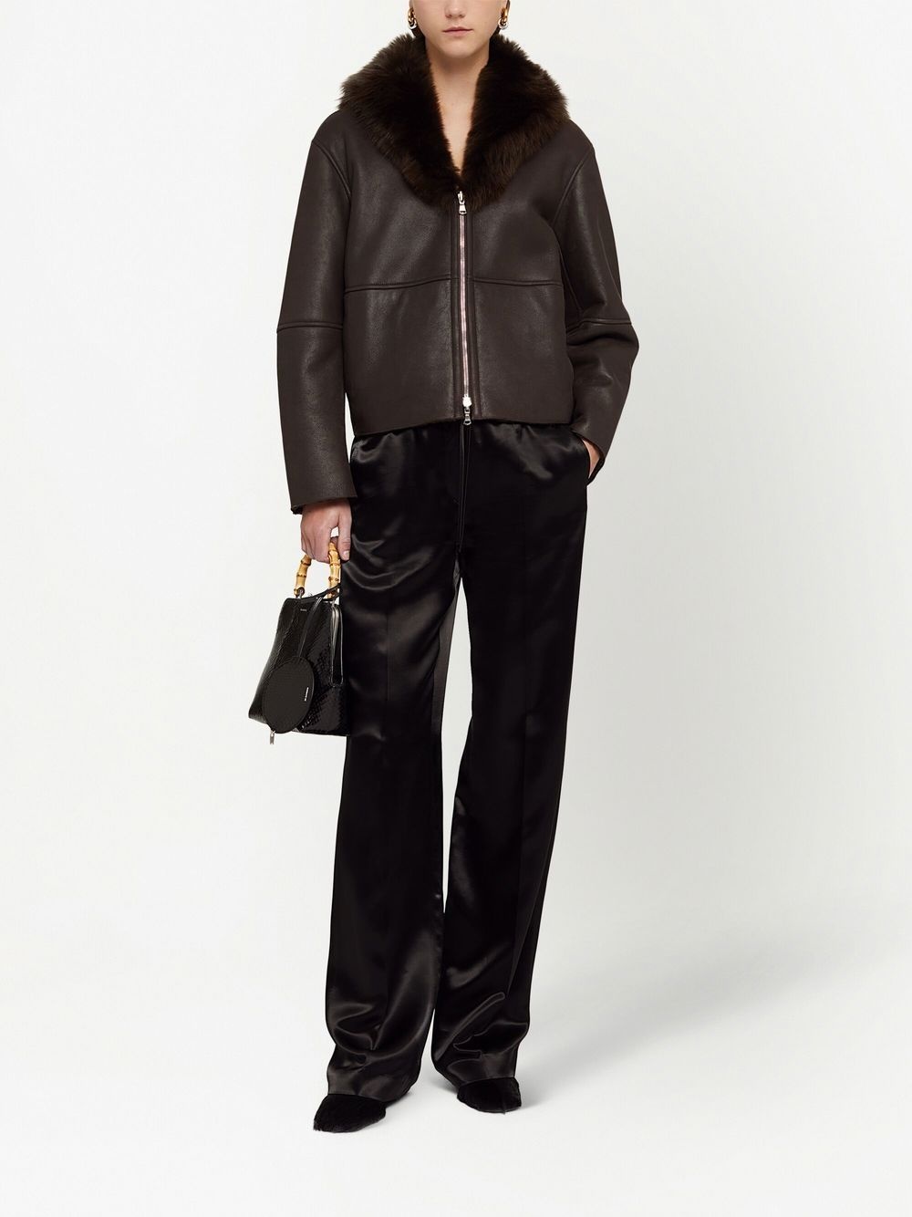 satin-finish trousers - 2