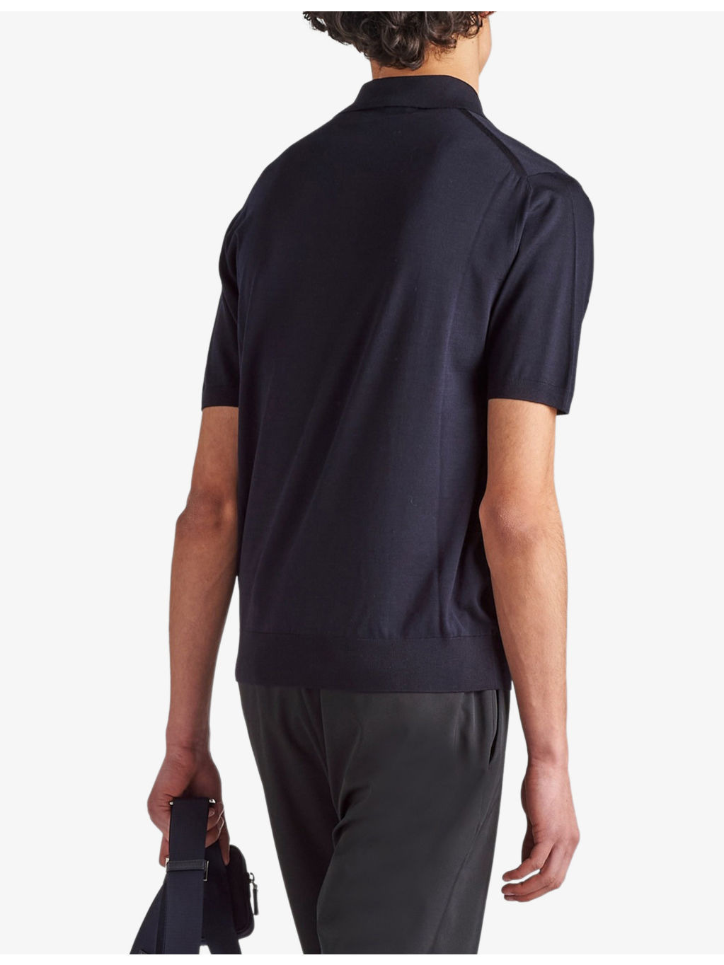 Branded Short-Sleeved Wool Polo Shirt - 4