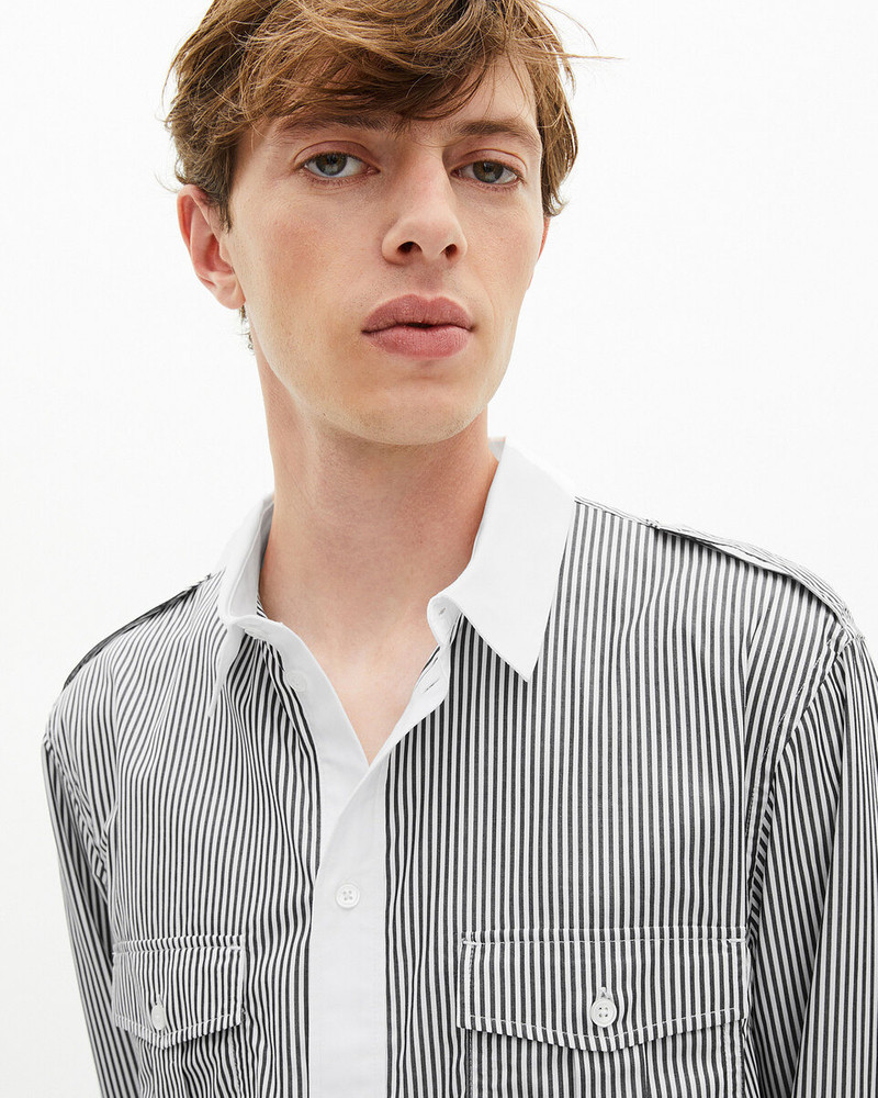 WHITE AND BLACK PINSTRIPE SHIRT 5
