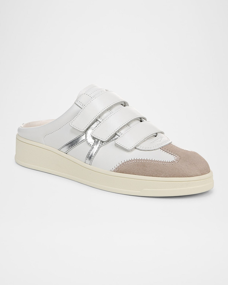 VERONICA BEARD Reagan Mixed Leather Triple-Grip Sneaker Mules outlook