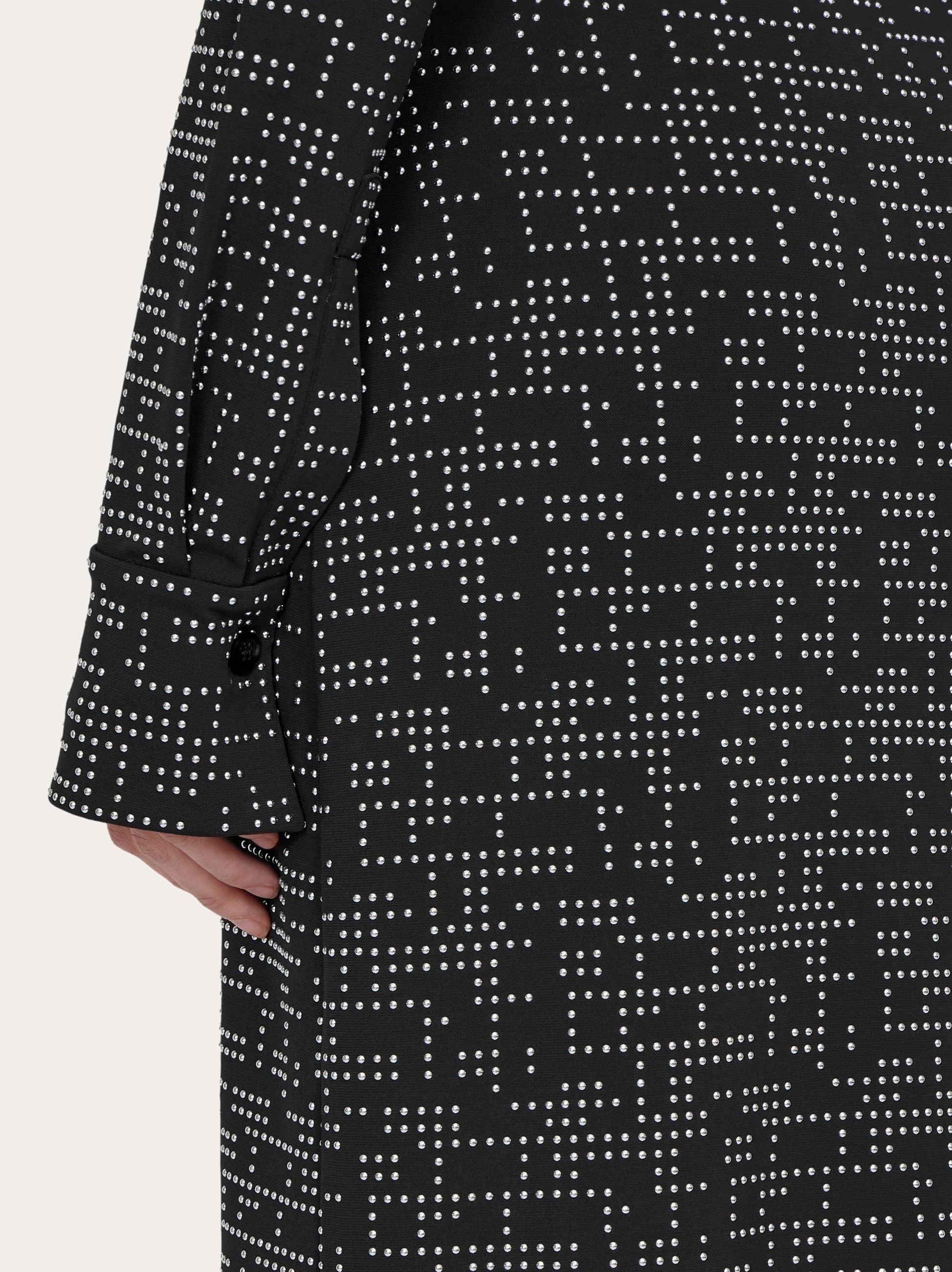 Jersey shirt dress with micro studs - 5