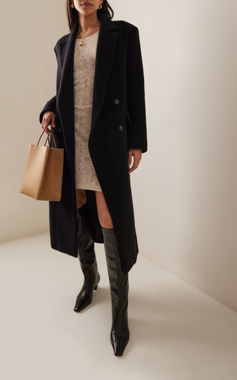 House of Dagmar Tailored Wool-Blend Coat black outlook