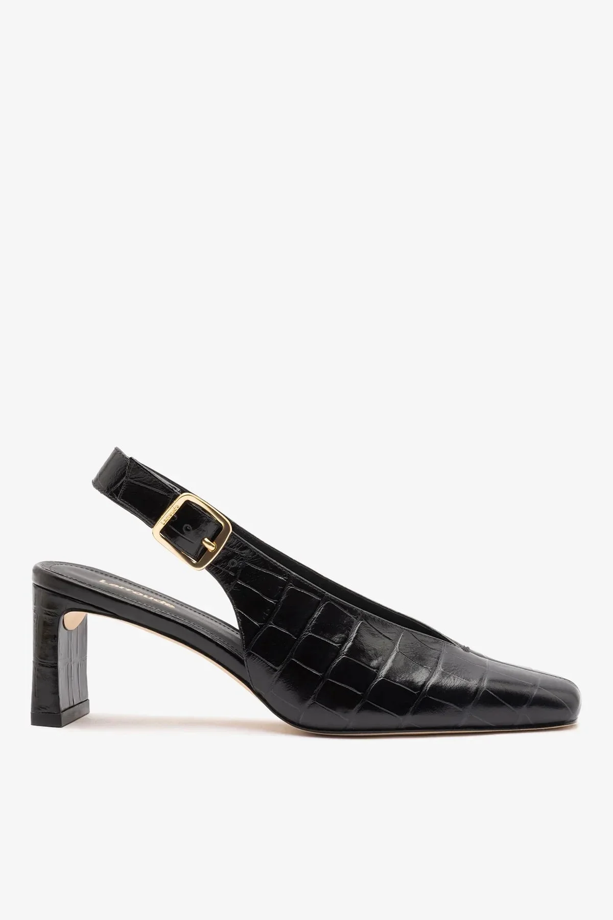 Katie Pump Black Crocodile-Embossed Patent - 1