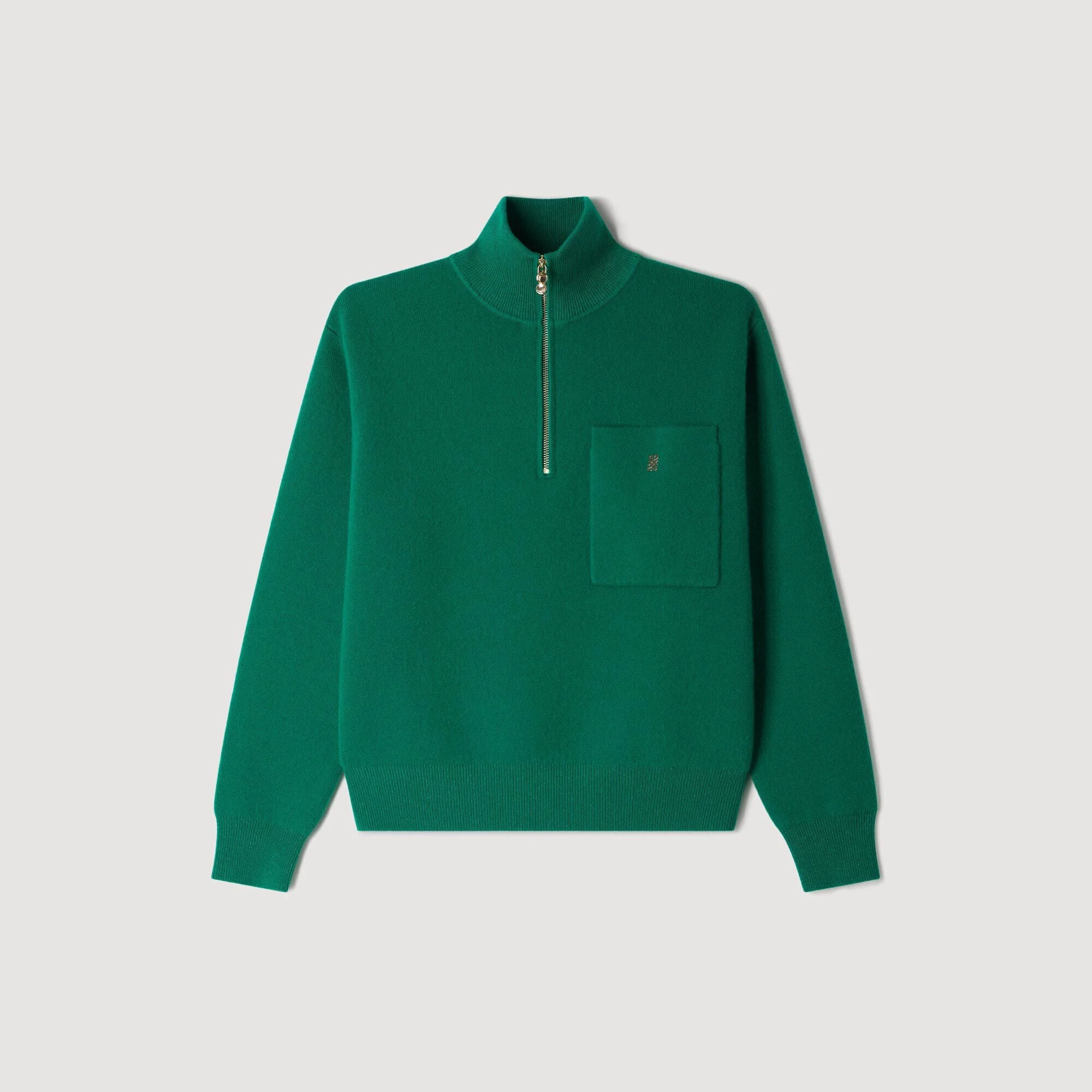 WOOL AND CASHMERE HALF-ZIP JUMPER - 1