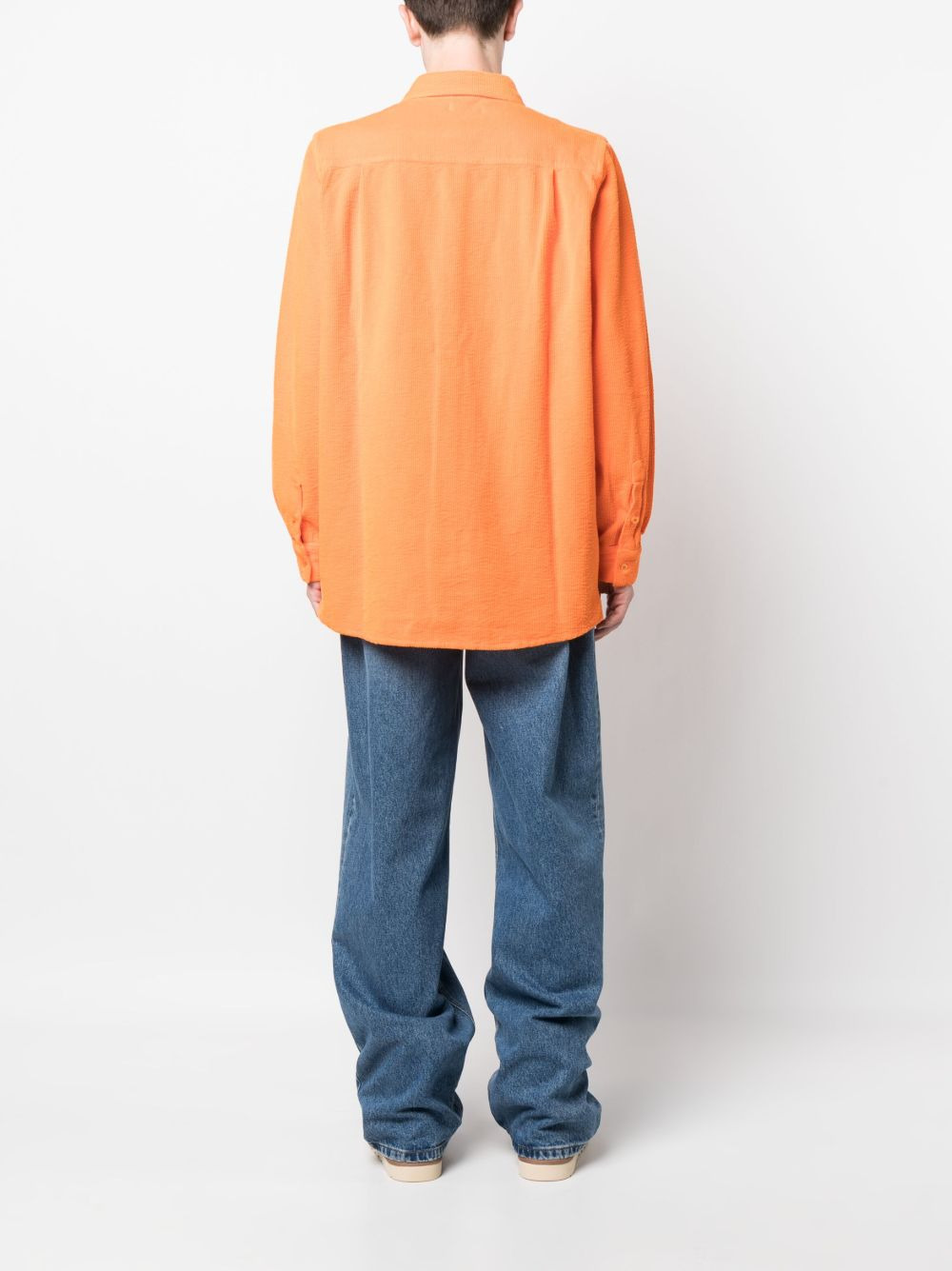corduroy embroidered-logo shirt - 4