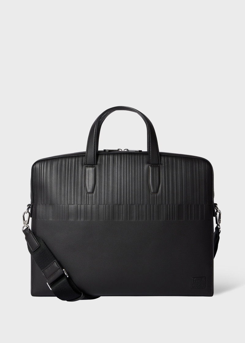 Dark Brown Leather 'Shadow Stripe' Folio 1