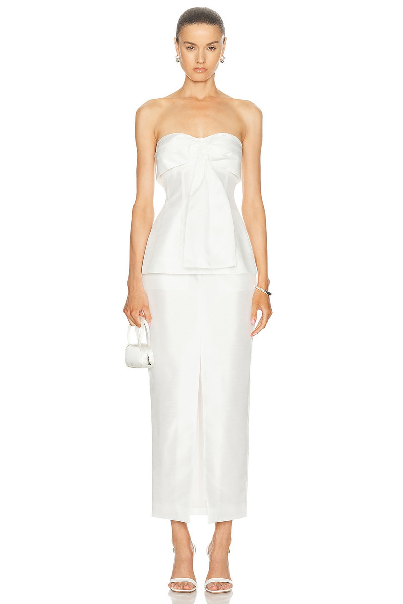 NICHOLAS Coraline Strapless Fan Pleat Top outlook