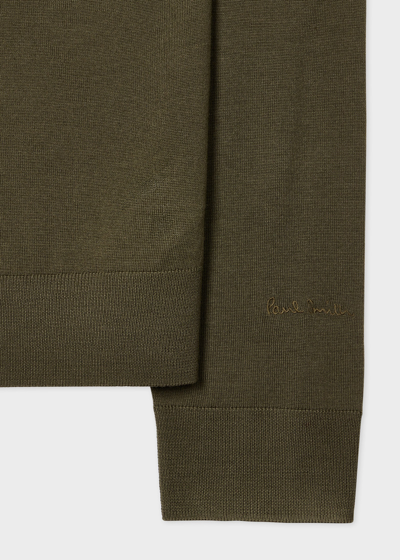 Paul Smith Khaki Merino V-Neck Sweater outlook