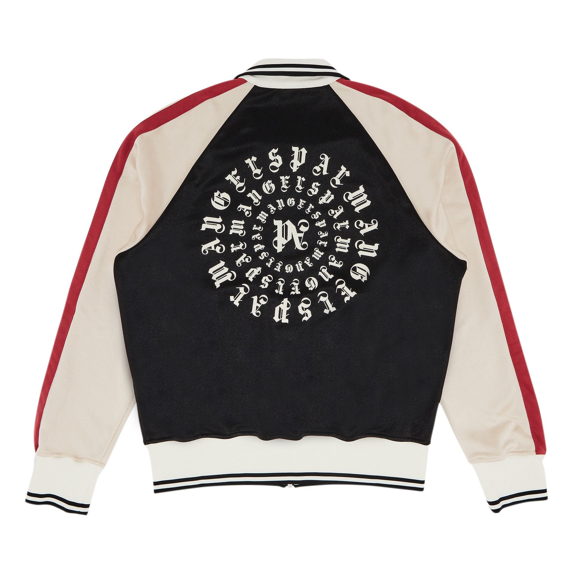 Palm Angels Monogram Colorblock Track Jacket 'Black/Light Red' - 2