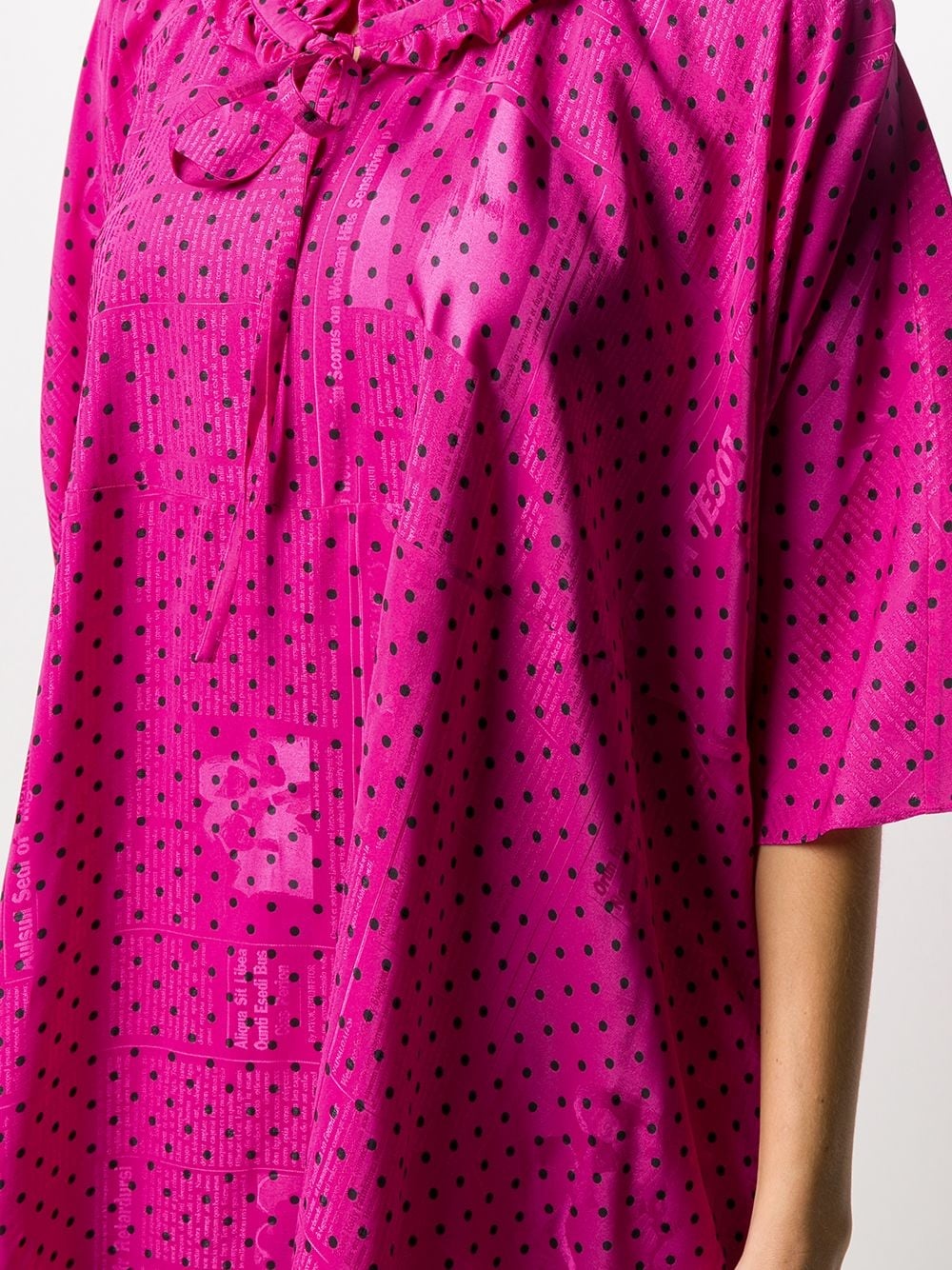 ruffled-collar polka dot dress - 5