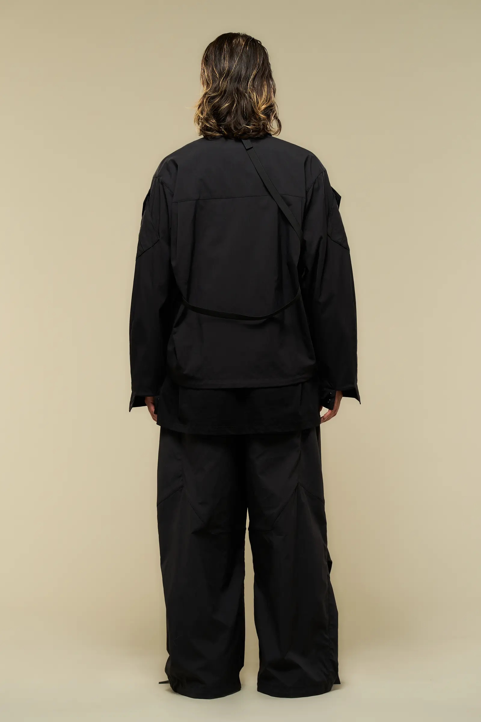 LA12-M Nylon Stretch Shirt Jacket Black - 5
