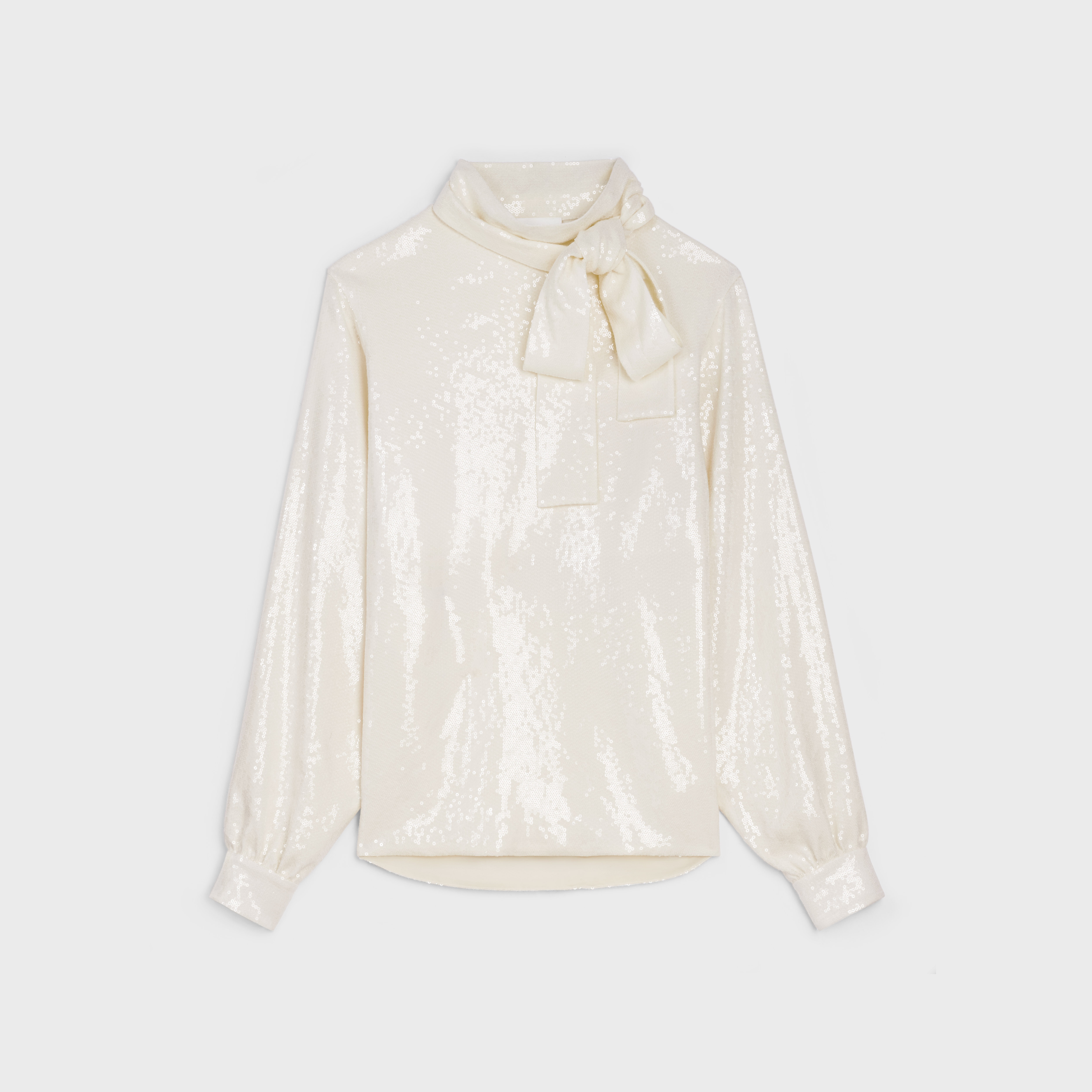LAVALLIÈRE BLOUSE IN MICRO SEQUINS SABLÉ - 1