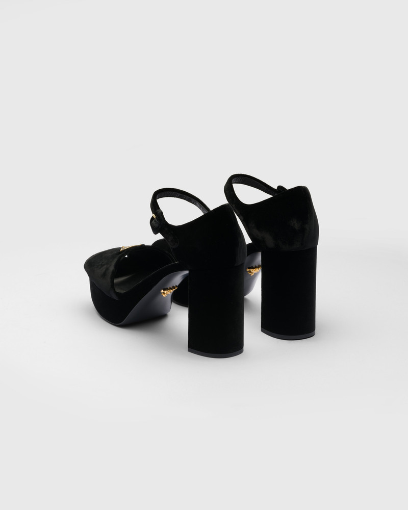 Velvet platform sandals 4