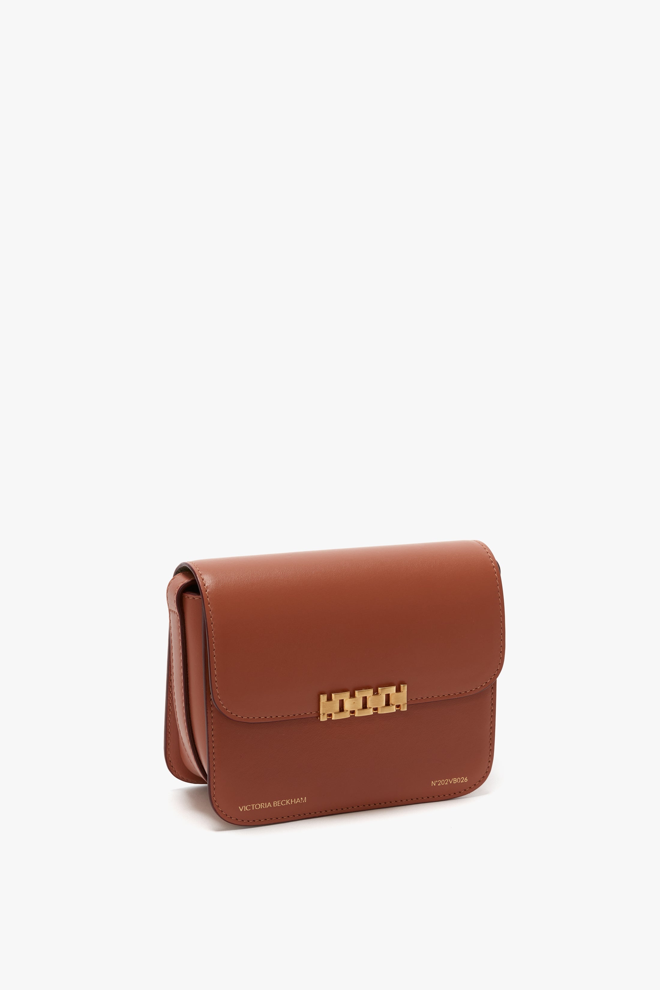 Mini Chain Shoulder Bag In Tan Leather - 2