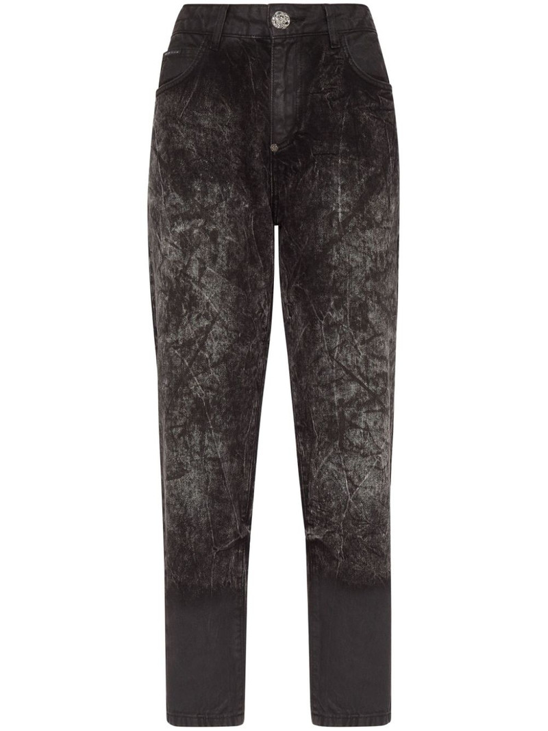 distressed-effect cropped jeans 1