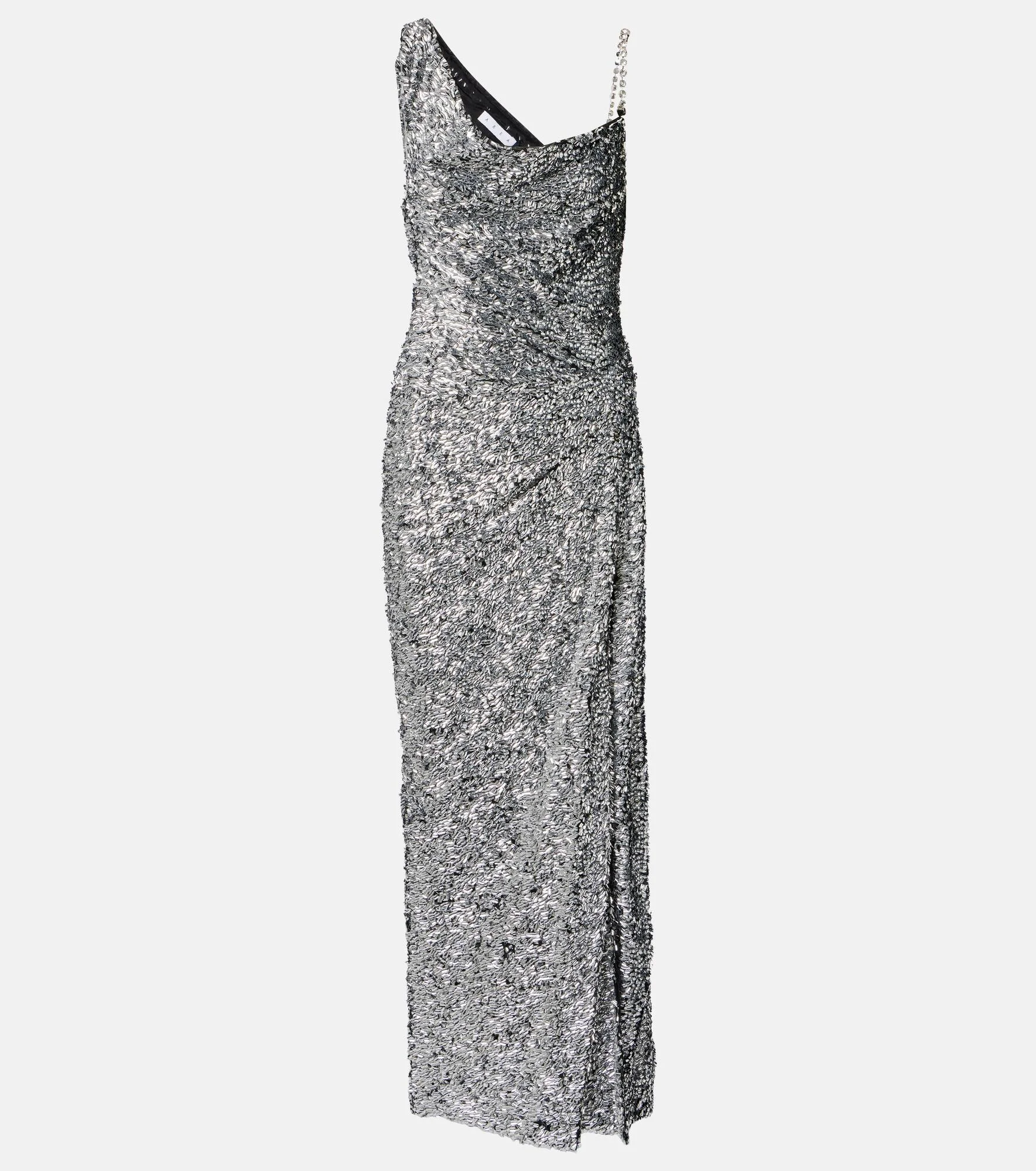 One-shoulder sequined gown - 1