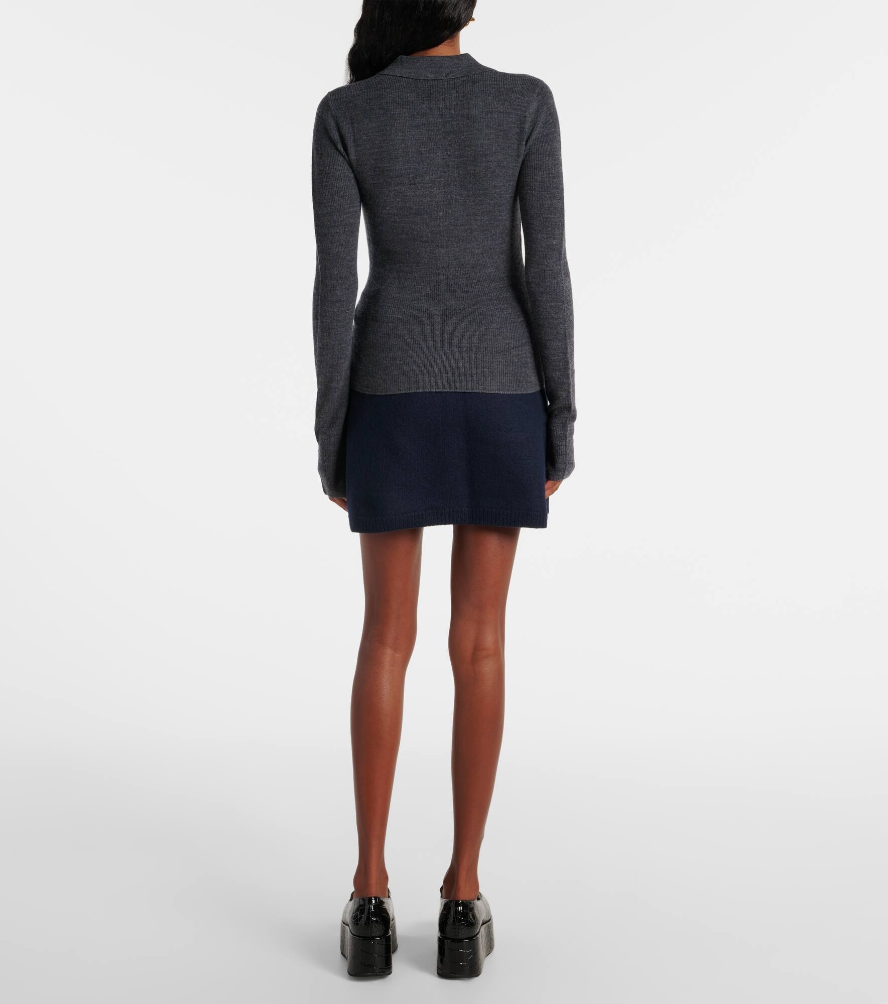Argyle wool polo sweater - 3