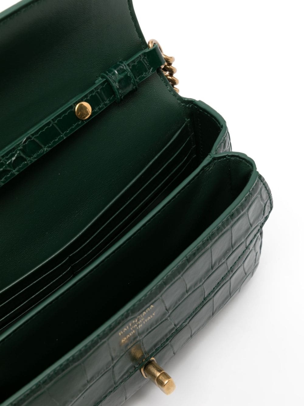 crocodile-embossed leather crossbody bag - 5