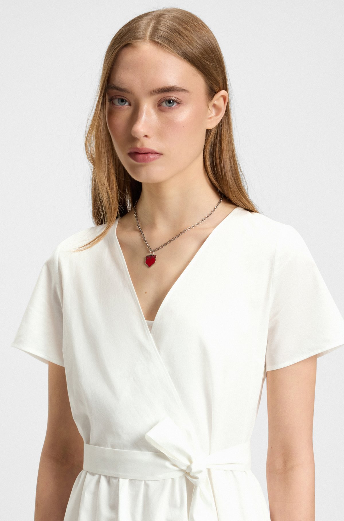 COTTON DRESS WITH WRAP FRONT - 5