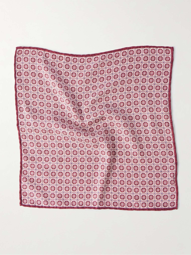 Brunello Cucinelli Printed Silk Pocket Square outlook