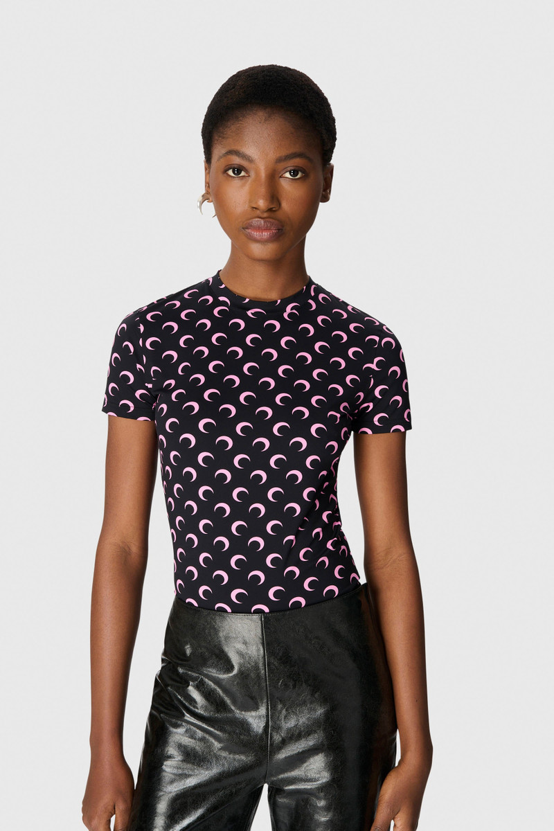Marine Serre Moon Printed Jersey SS Crewneck Top outlook
