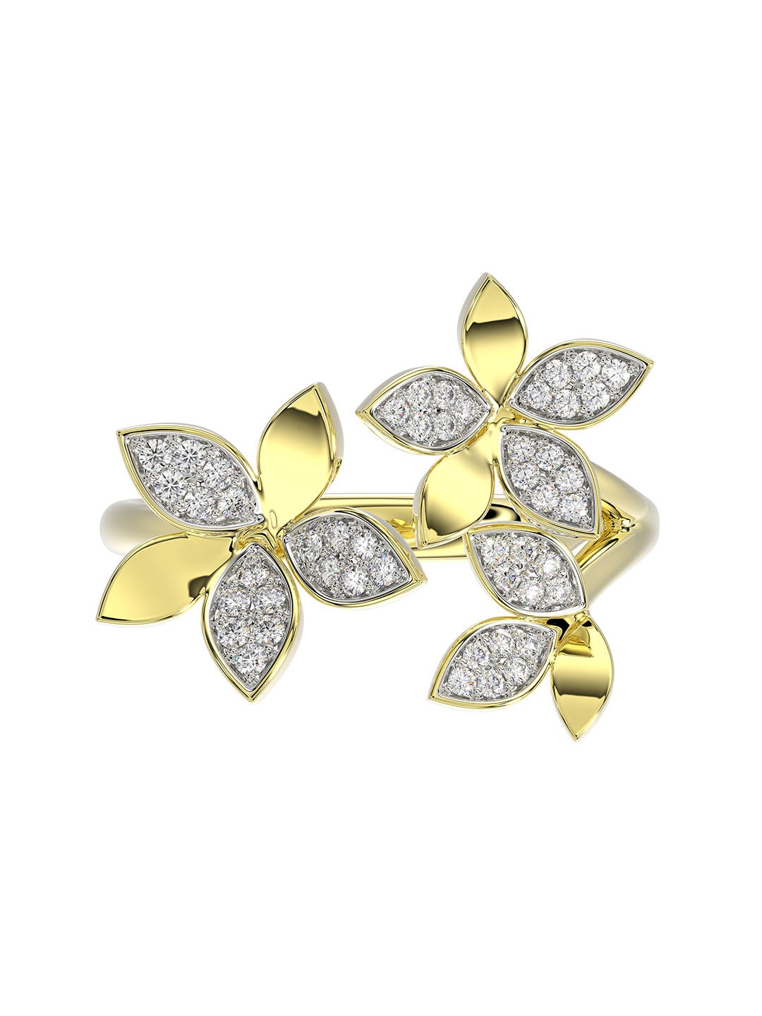 WILD FLOWER YELLOW GOLD RING - 3