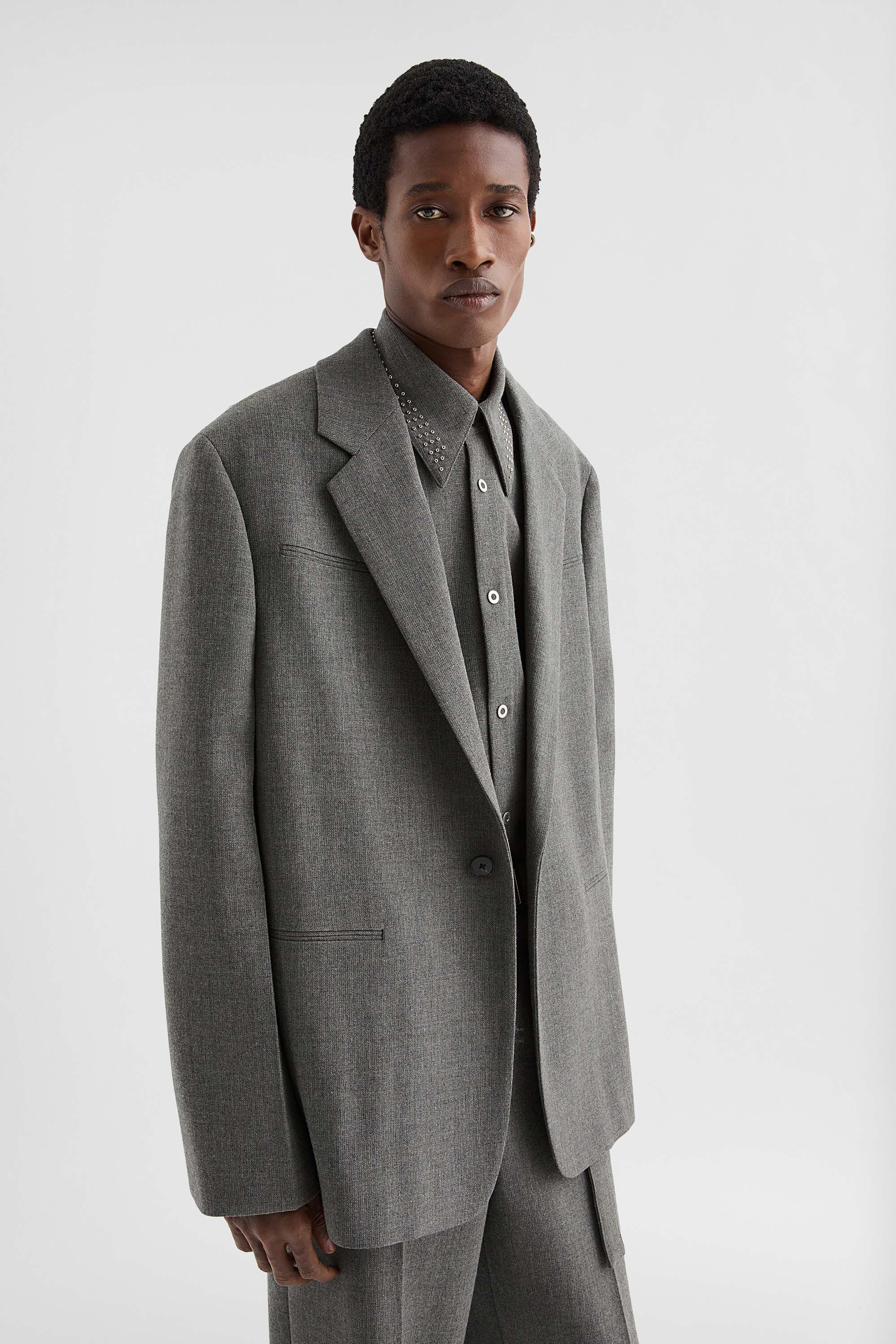 Wool Canvas Tailored Jacket - 5