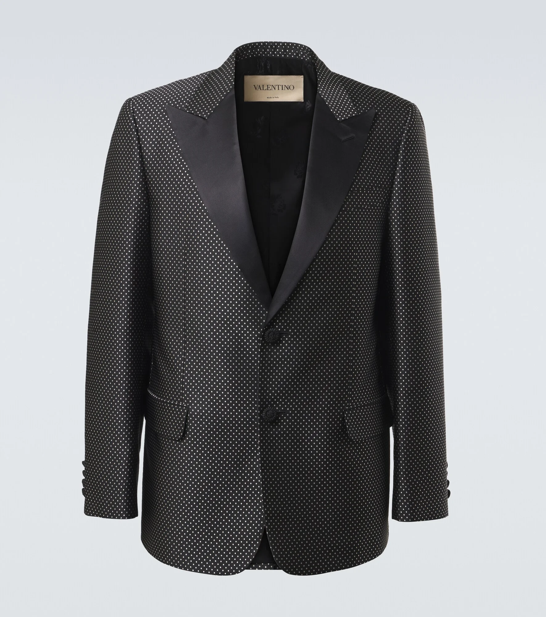 Polka-dot jacquard tuxedo jacket - 1