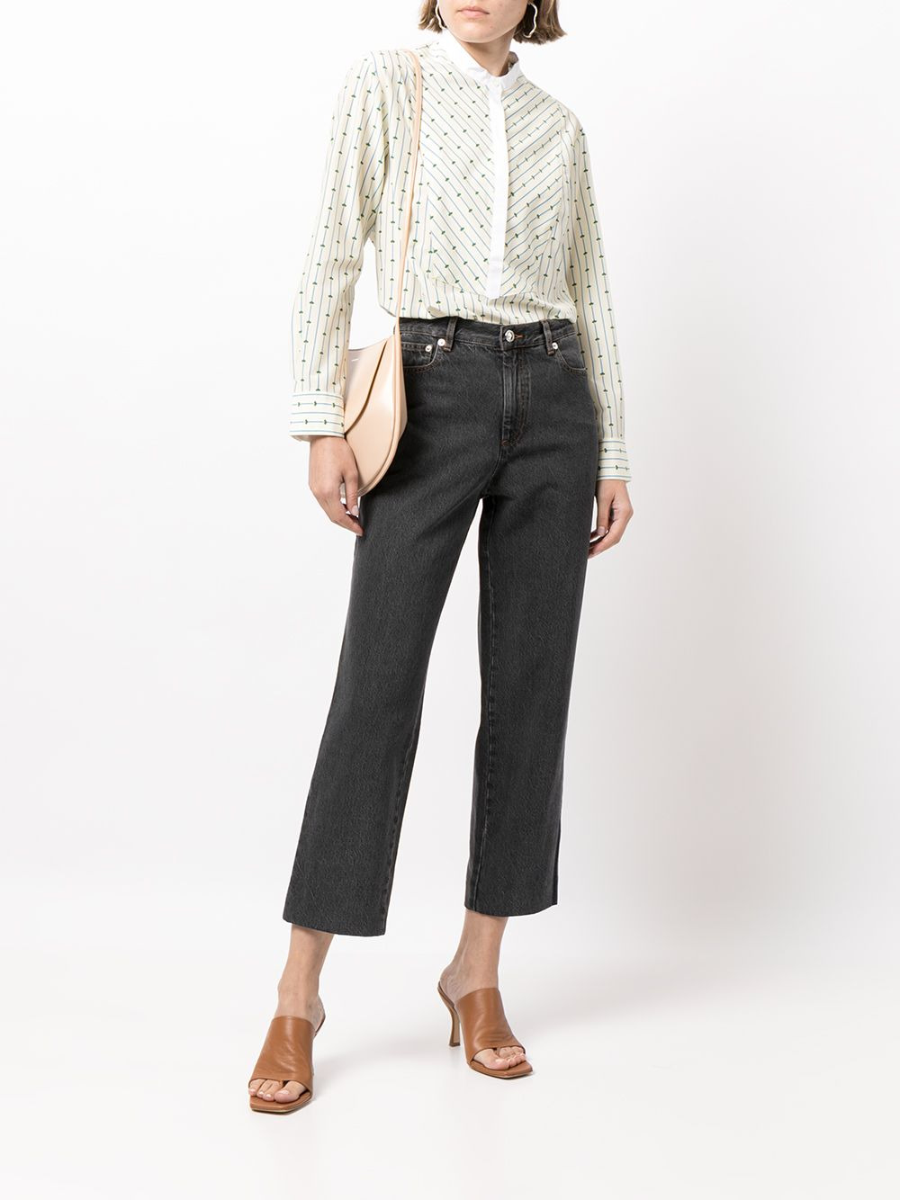 high-rise cropped jeans - 2