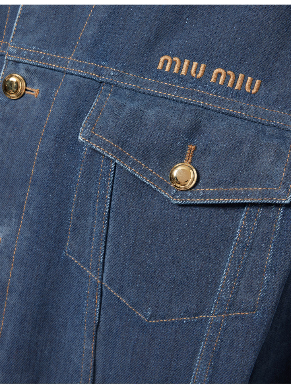 Embroidered-Logo Padded Denim Jacket - 6