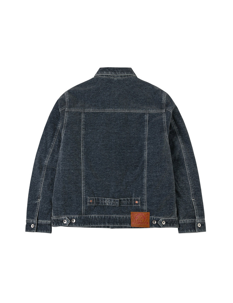 EVISU Emboss Rivet Seagull Relax Fit Washed Denim Jacket outlook