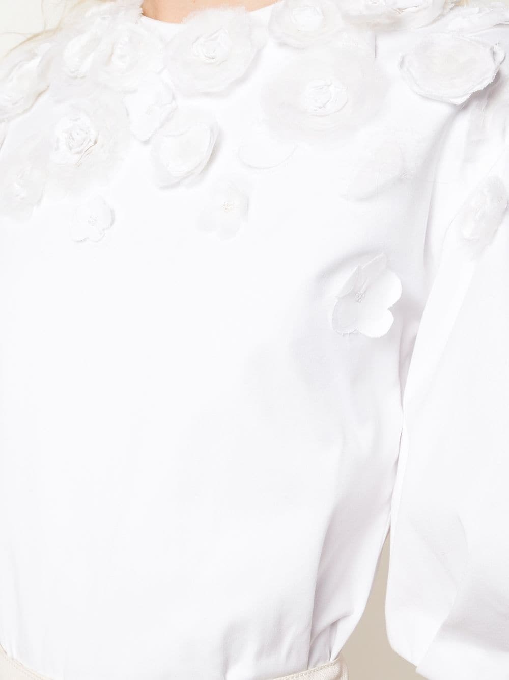 floral appliquÃ©s puff sleeve blouse - 5