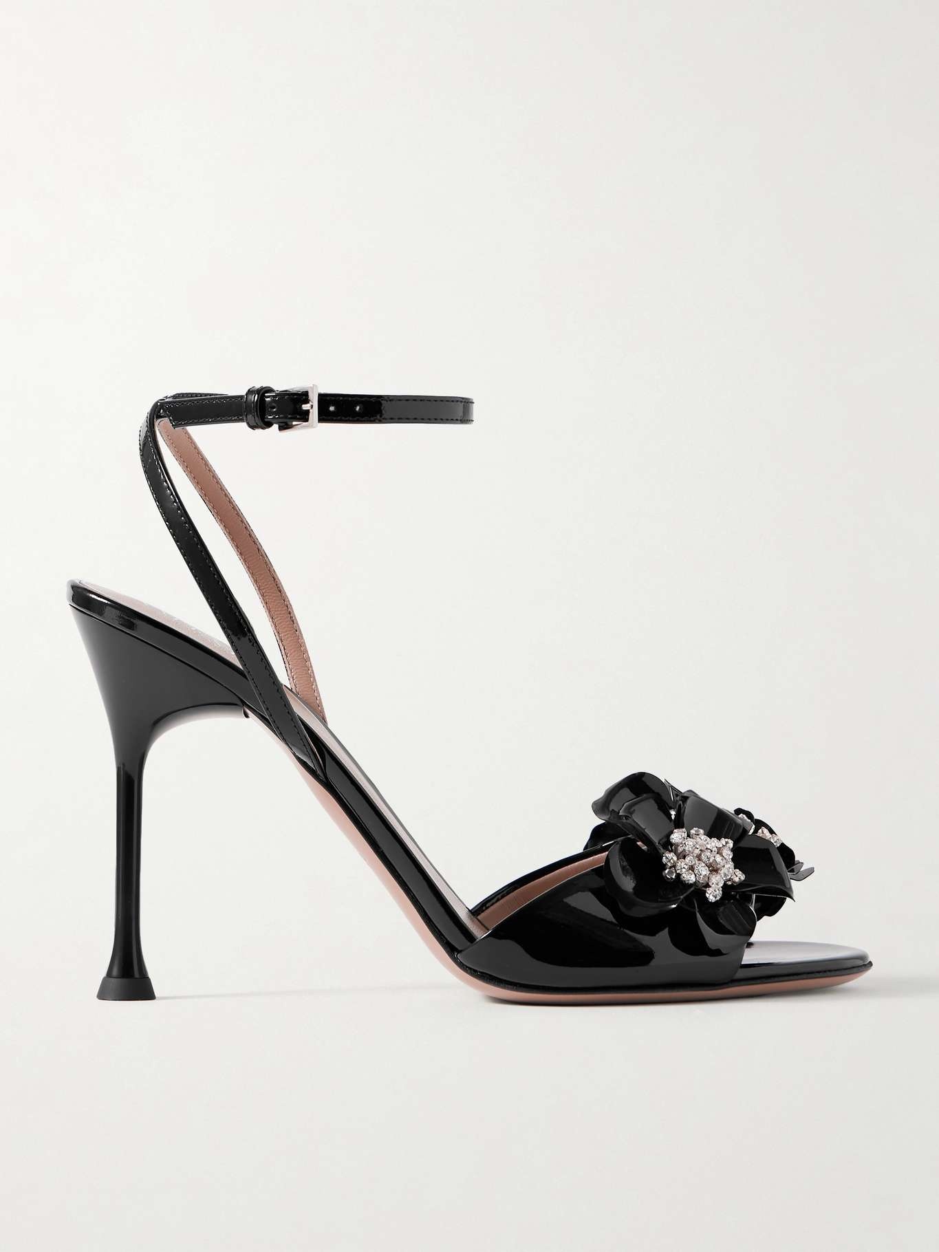 100 patent-leather and crystal-embellished PVC sandals - 1