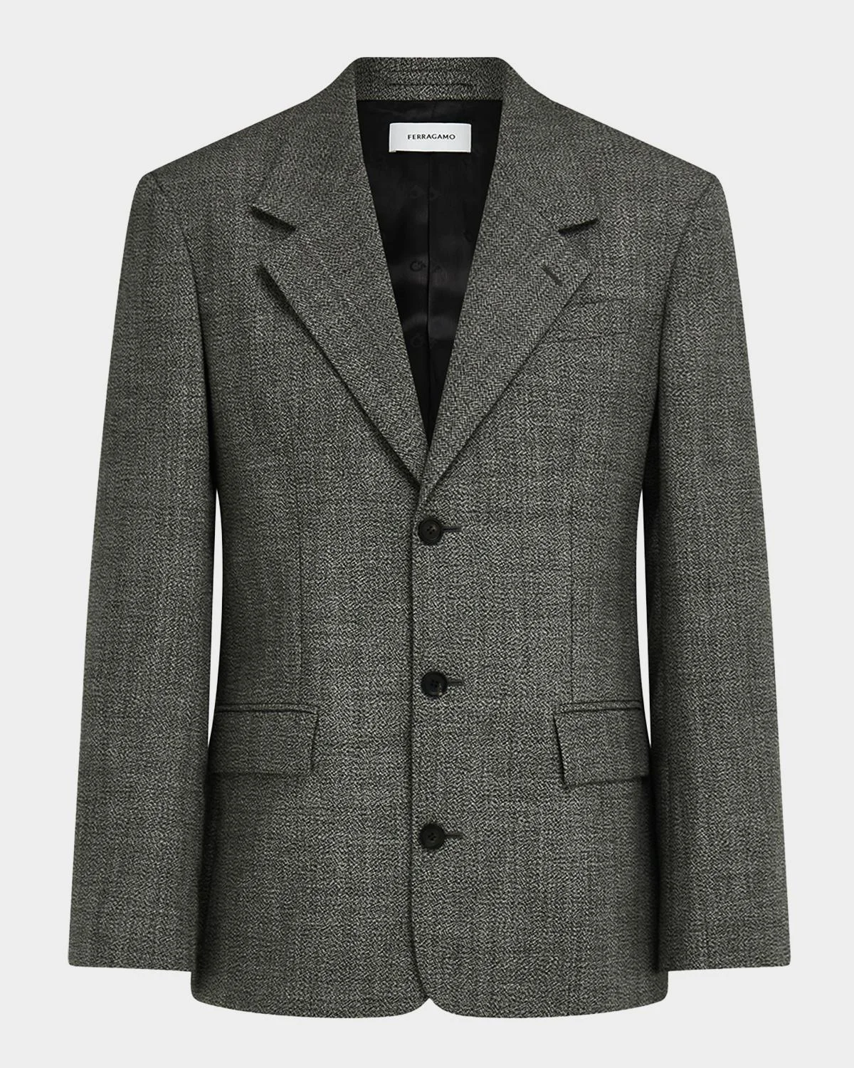 Men's Wool Mouline Single-Breasted Sport Coat - 1