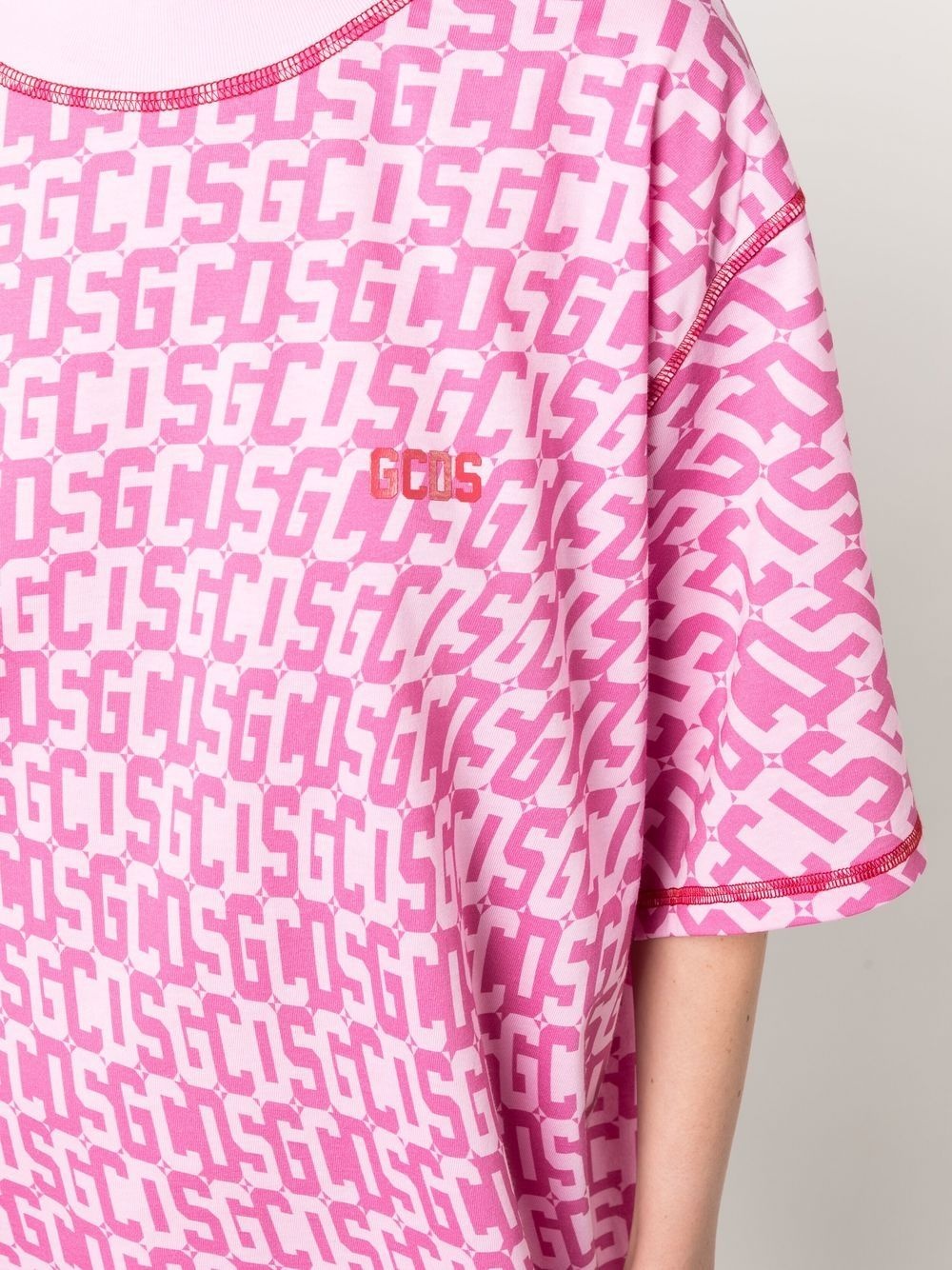 monogram-print T-shirt dress - 5