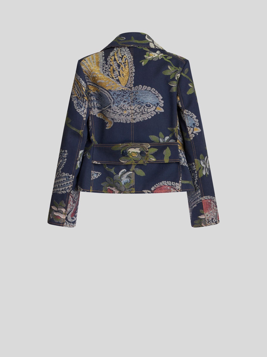 DENIM JACQUARD JACKET WITH BIRDS - 6