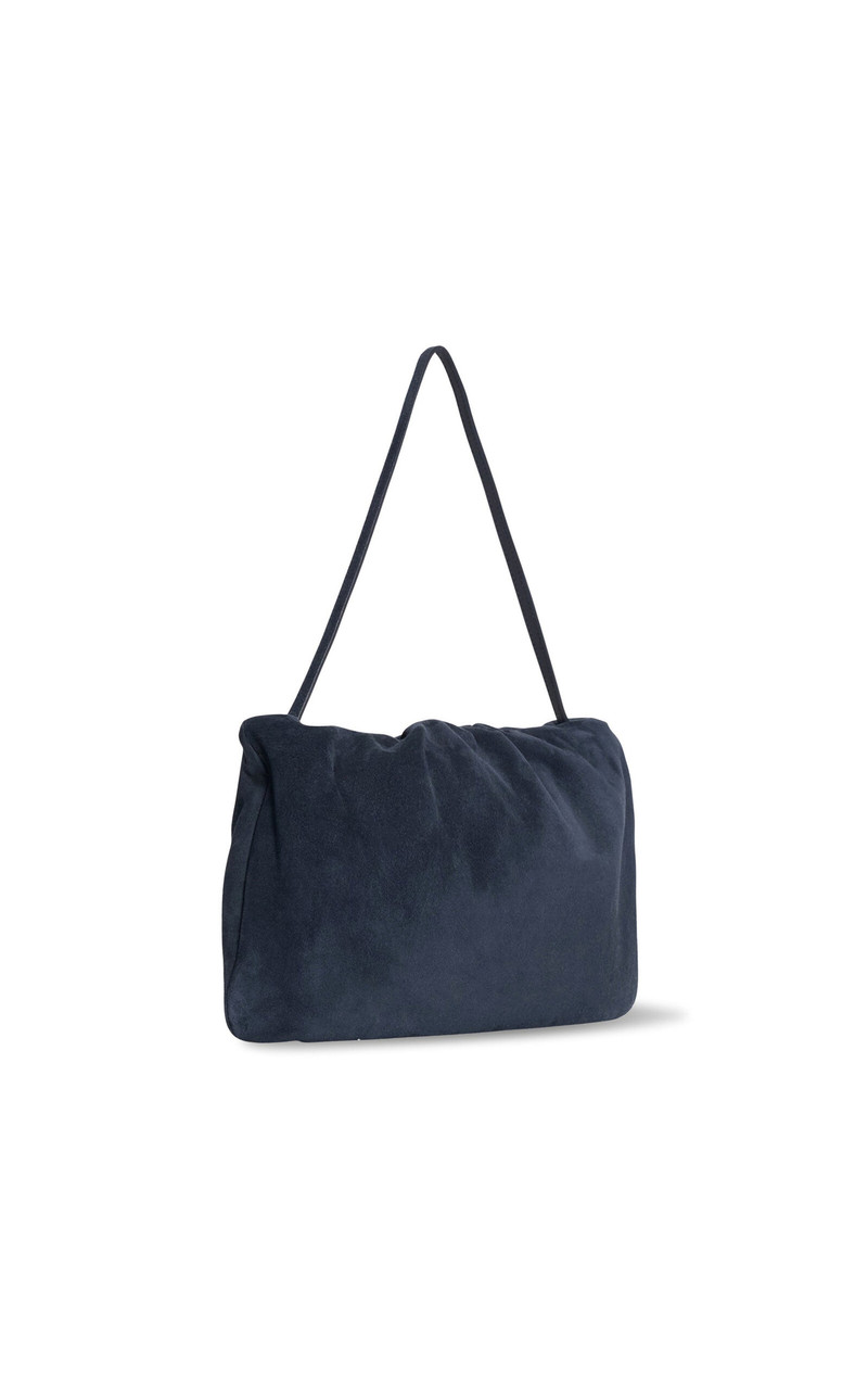The Row XL Bourse Suede Bag blue outlook