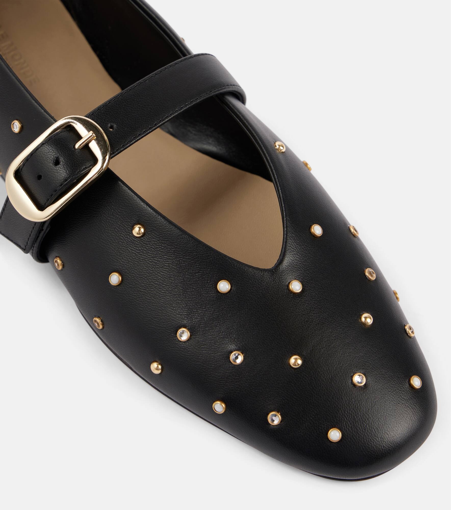 Stella embellished leather ballet flats - 5