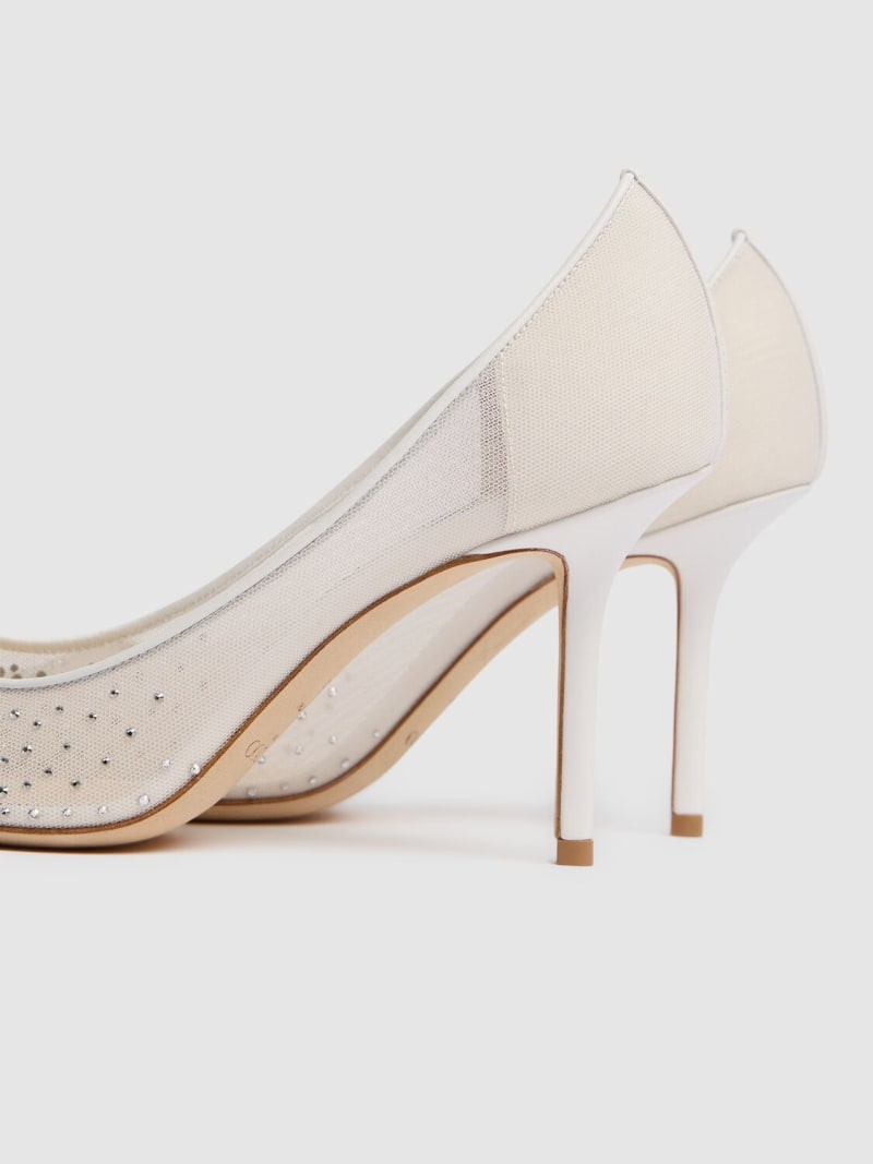 85mm Love embellished tulle pumps - 4