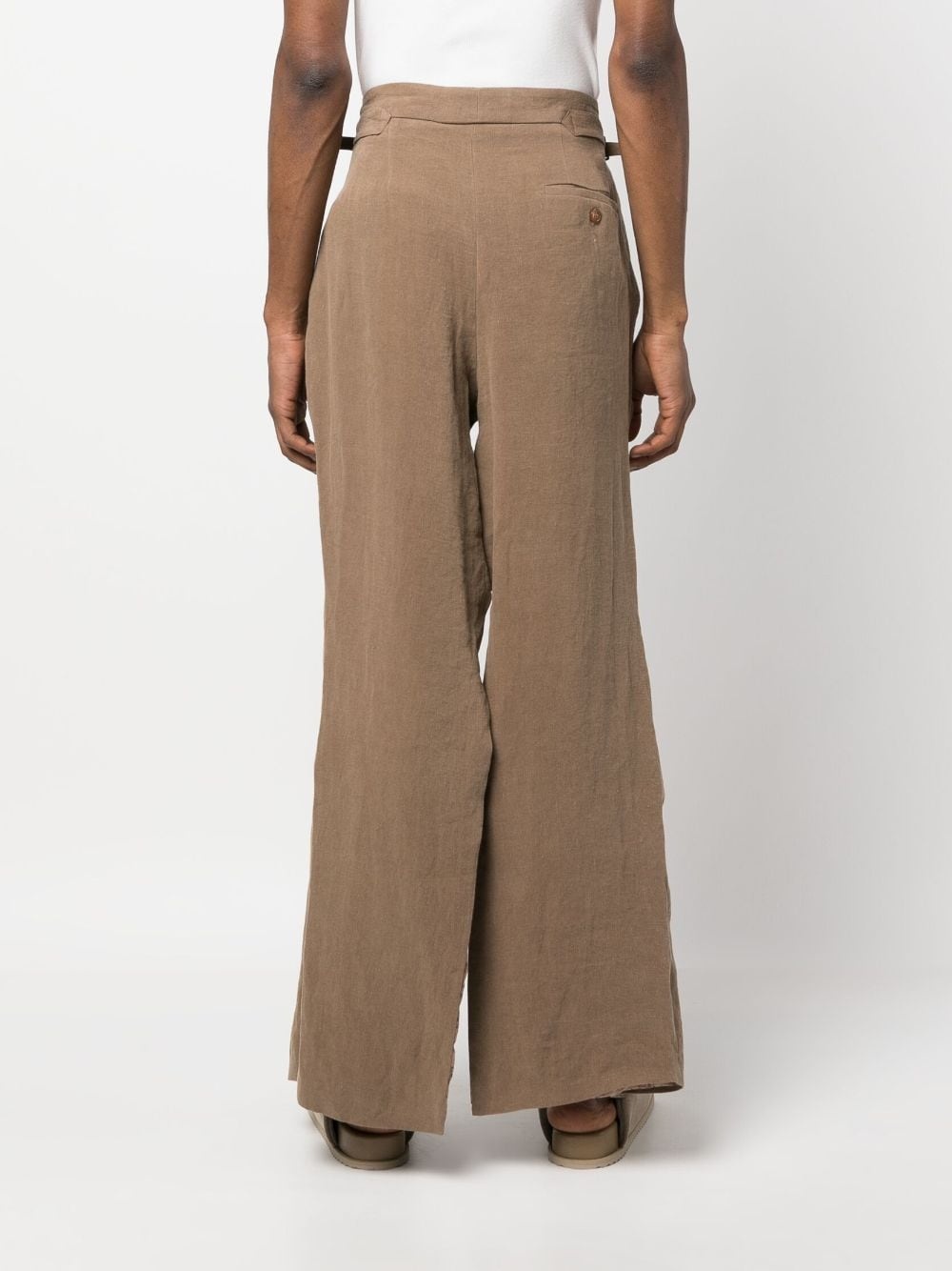 side-slits flared trousers - 4
