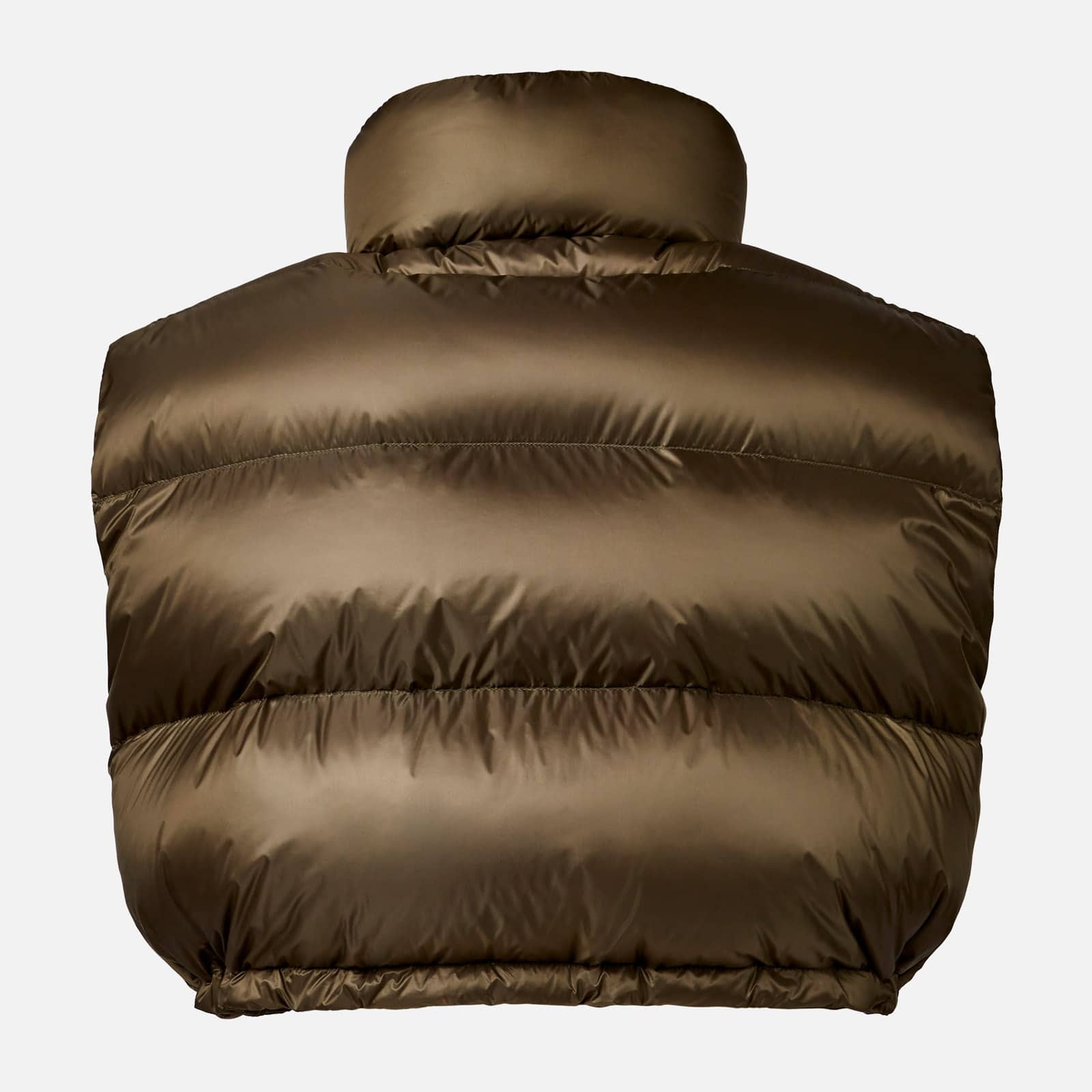 Cropped Down Gilet Green - 2