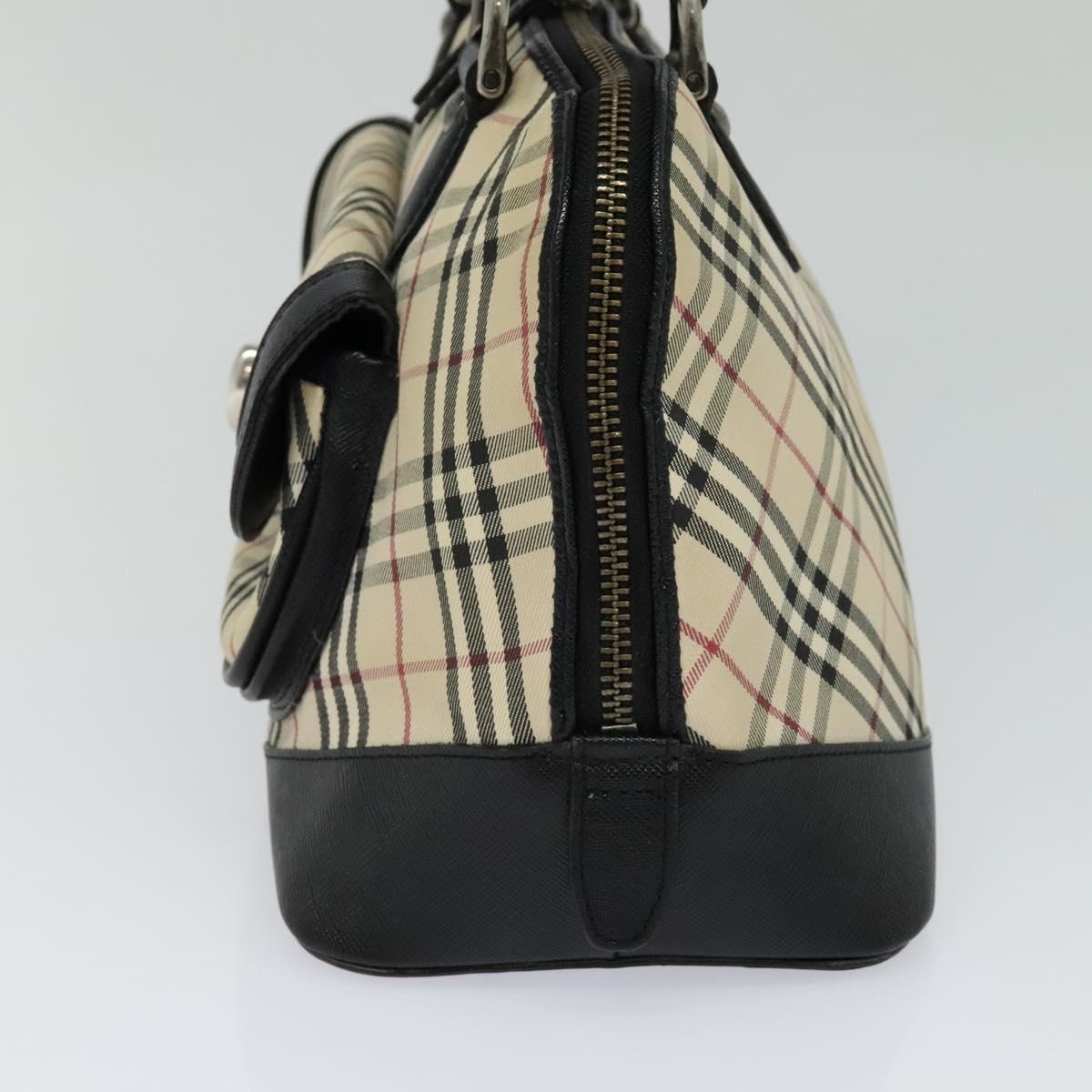 Burberry Nova Check Hand Bag Canvas Beige Black - 4