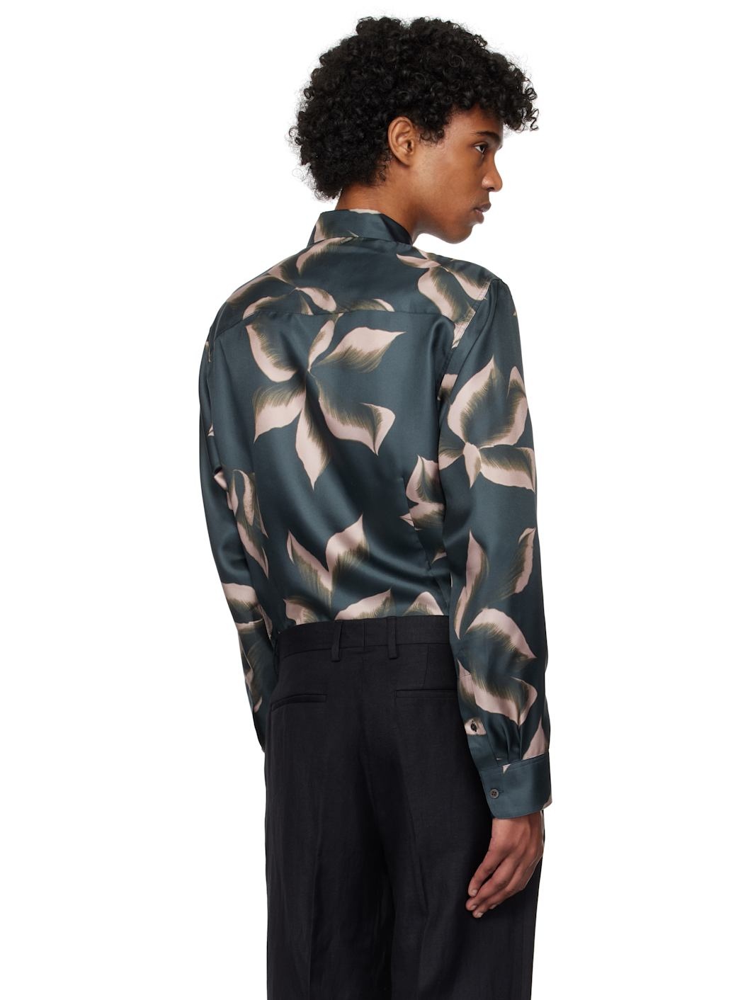 Navy Silk Shirt - 3