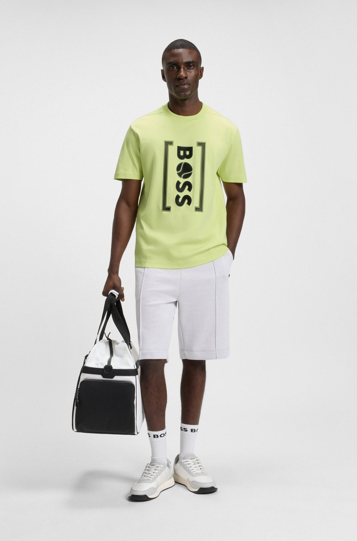 RELAXED-FIT T-SHIRT WITH TENNIS-INSPIRED MESH-PRINT LOGO - 4