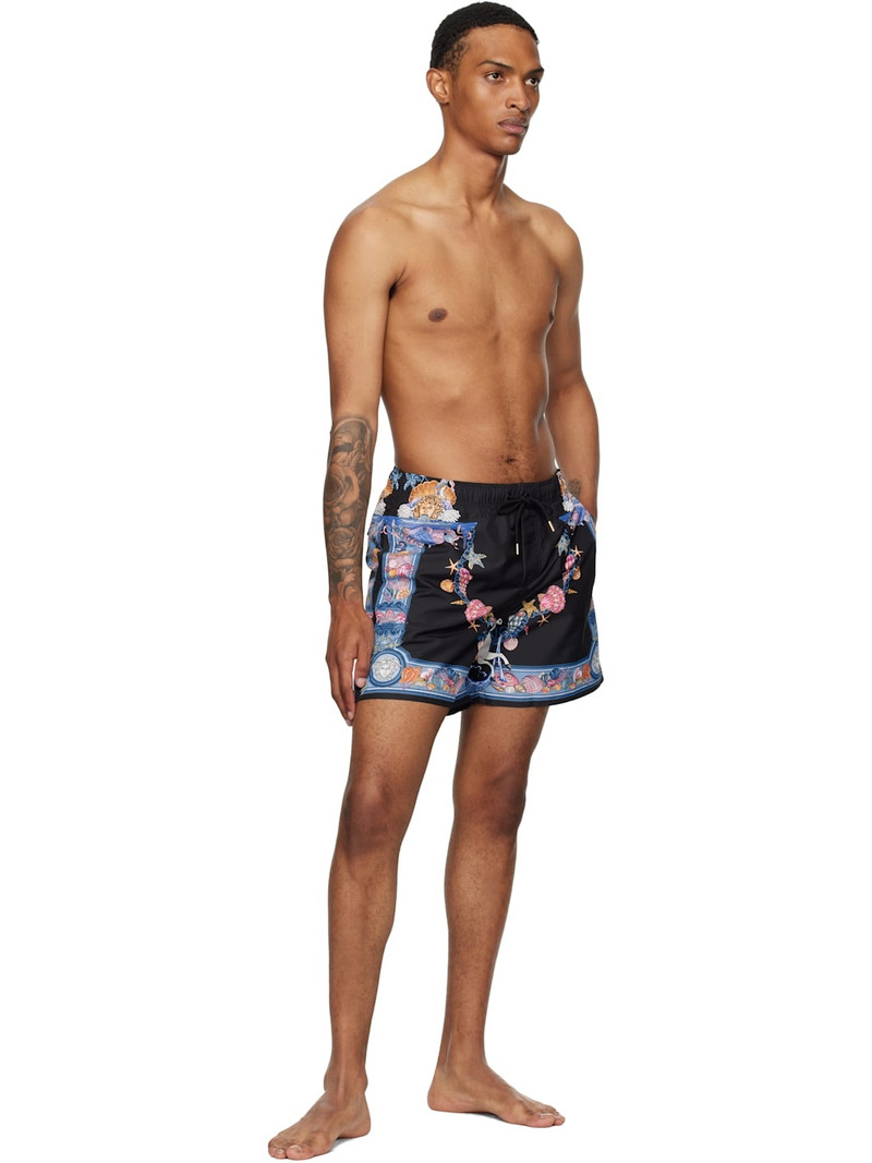 VERSACE Black & Blue Coral Theatre Board Swim Shorts outlook