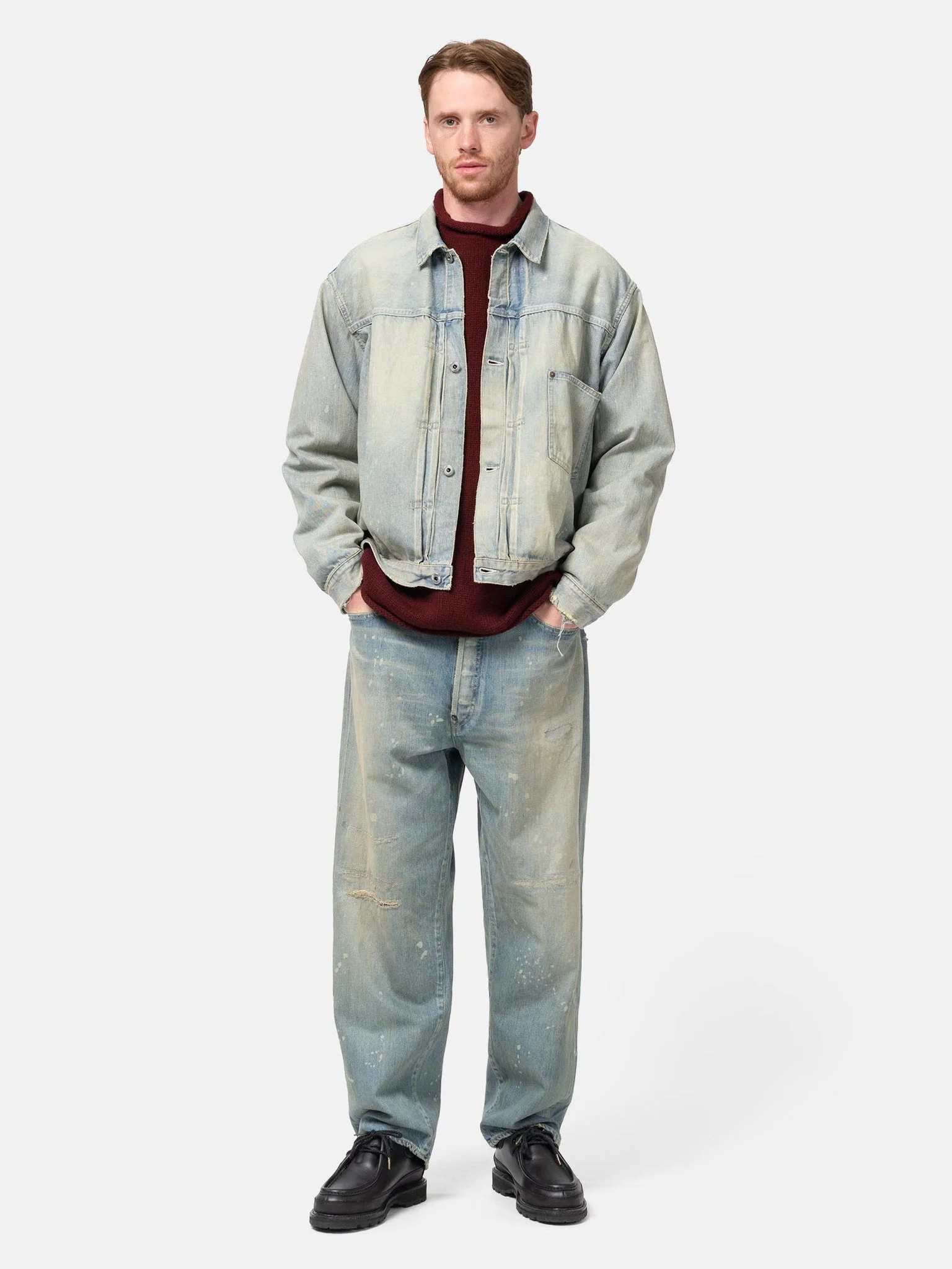 A.PRESSE No.37 Washed Wide Denim Pants Bleach - 25SAP-04-06H A.PRESSE No.37 Washed Wide Denim Pants Bleach - 25SAP-04-06H